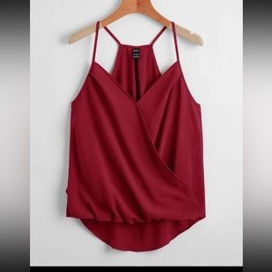 Womens wrap front cami red size small